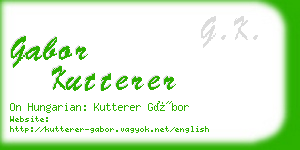 gabor kutterer business card